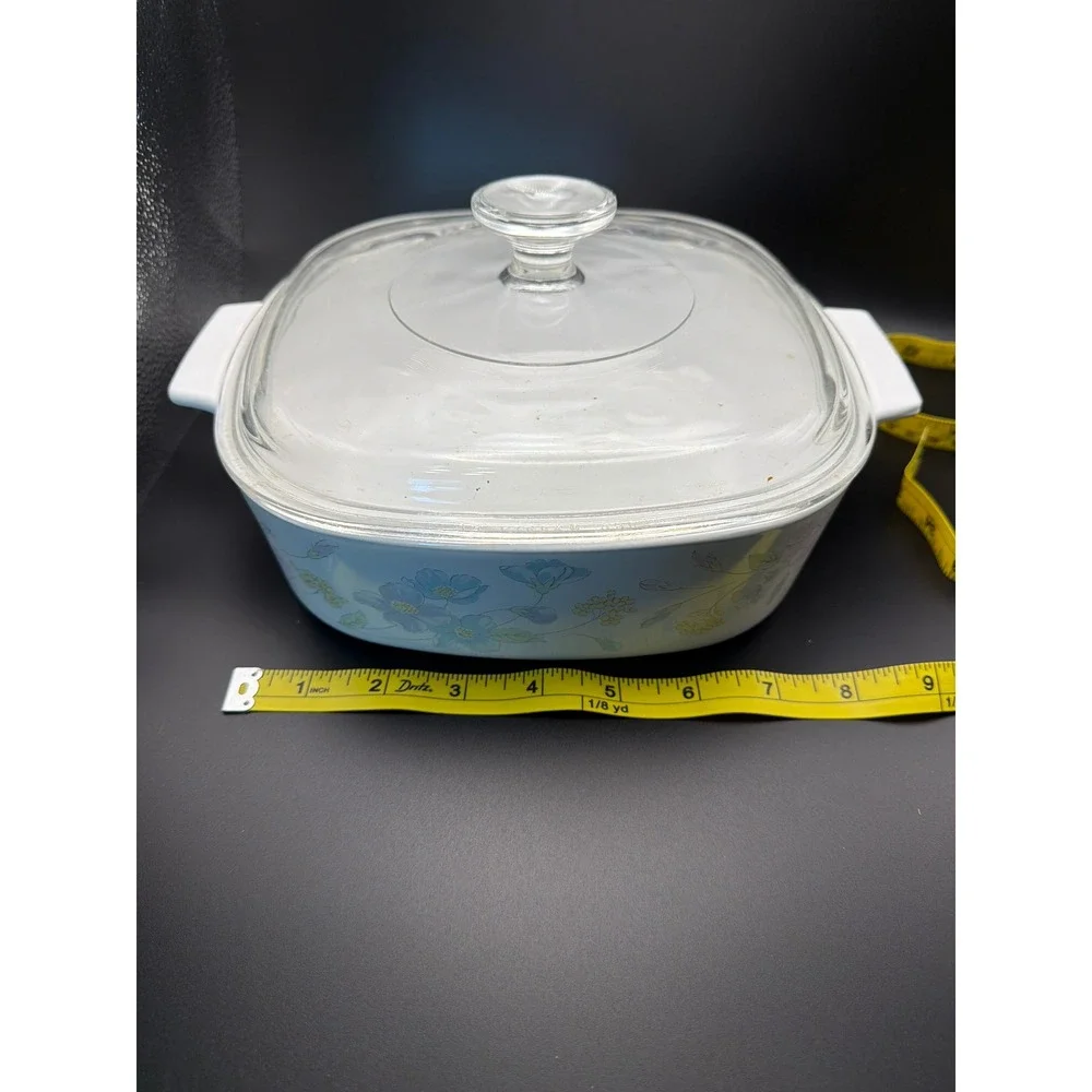 Corning Ware Blue Heather Casserole Dish A-2-B 2 Liter with Glass Lid A-9-C